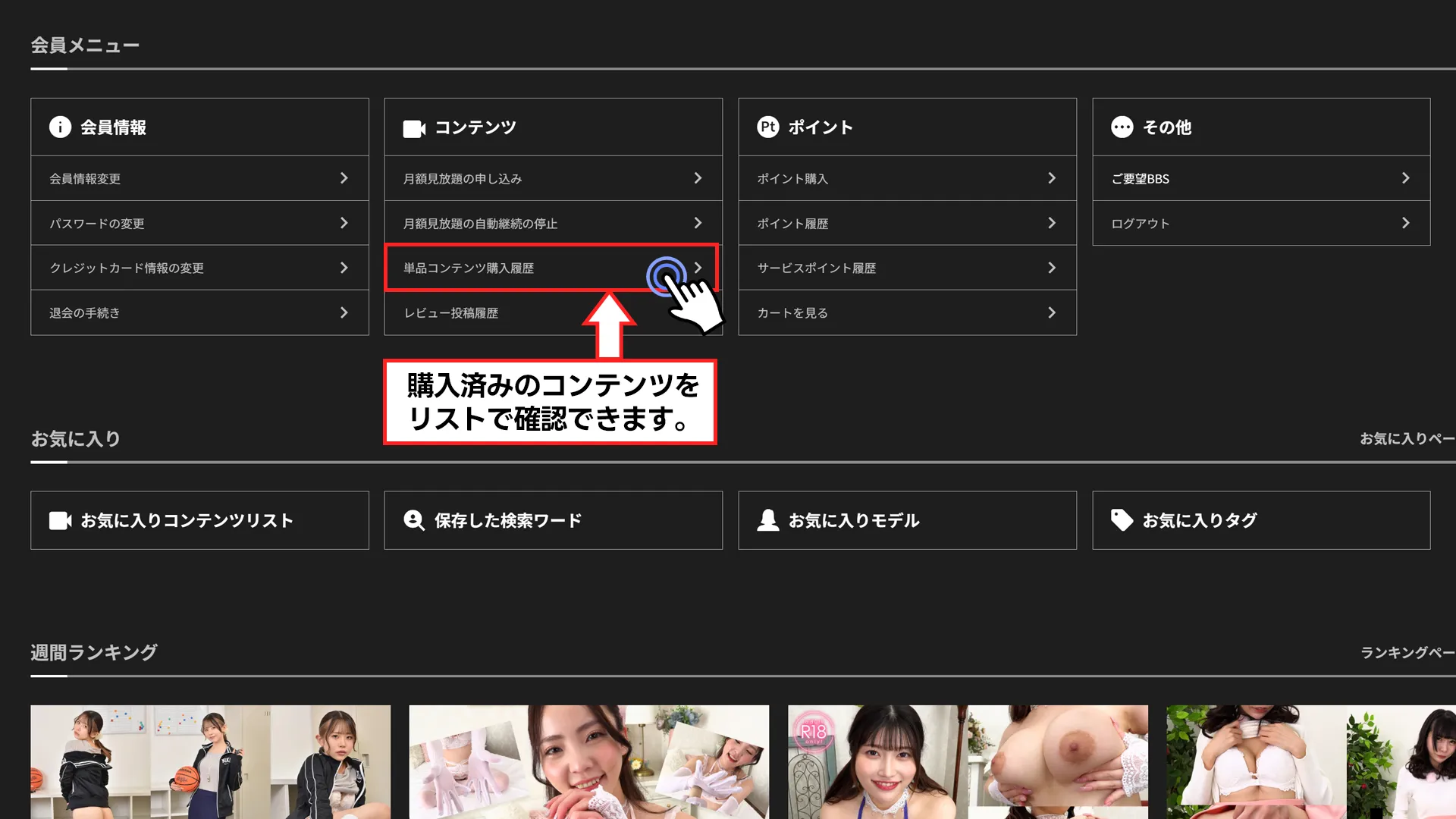 利用ガイド-コンテンツの視聴1